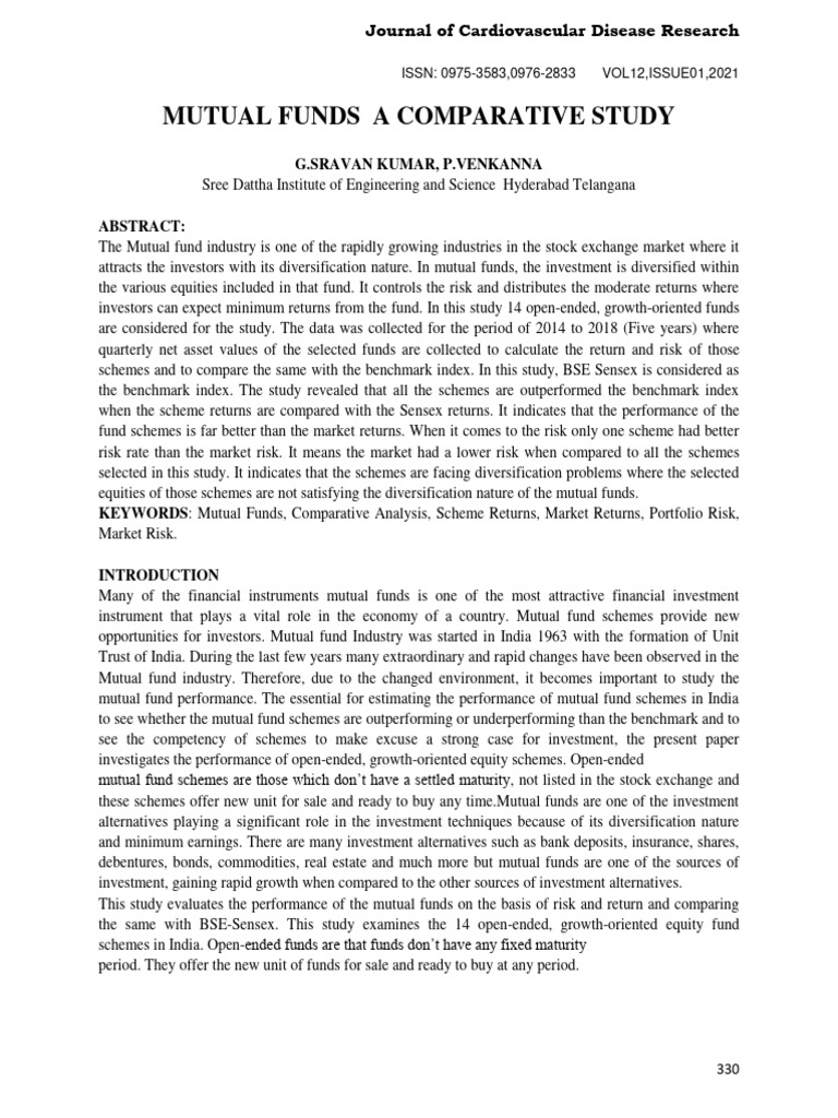 Comparative Study of Mutual Fund Performance | PDF | Investment Fund ...