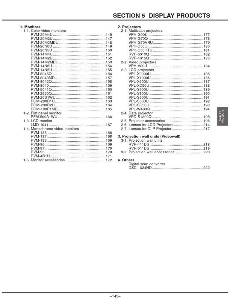 Display & Projection Equipment Guide | PDF | Video | Display Resolution