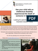 Recruitment Flyer - Grief and Bereavement Experiences of Children With ID