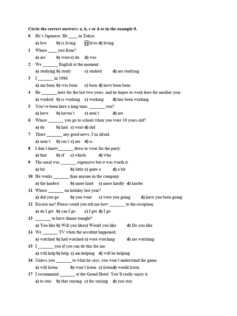Premium Quick Placement Test Pdf
