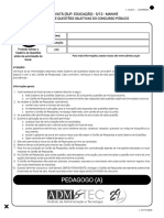 PEDAGOGO (A) (Prova Objetiva Aplicada em 19-12-2020)