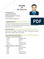 Resume of Abdul Aziz
