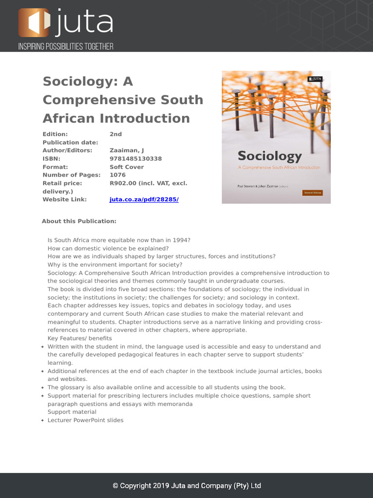 Sociology A Comprehensive South African Introduction PDF(01)