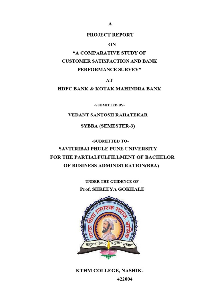 Customer Satisfaction in Banking: HDFC vs Kotak | PDF | Reserve Bank Of ...