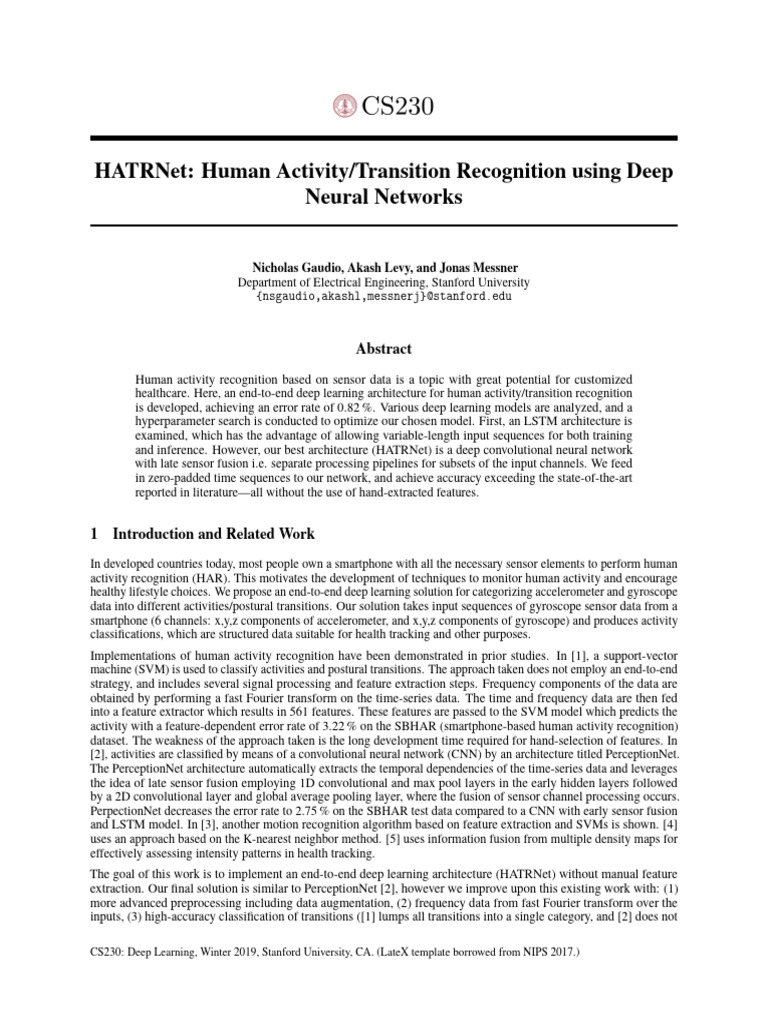 HATRNet: Deep Learning for Activity Recognition | PDF | Machine ...