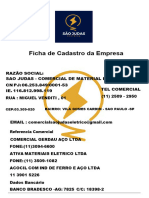 Ficha de Cadastro Da Empresa: CEP:03.309-020 Bairro: Vila Gomes Cardim - Sao Paulo - SP