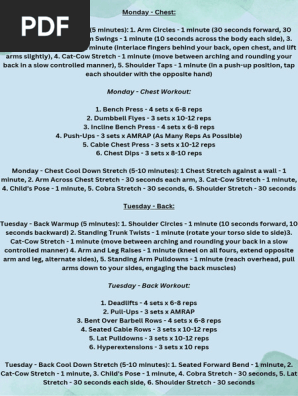 Bodybuilding Workout Plan Pdf: Ultimate Guide for Massive Gains
