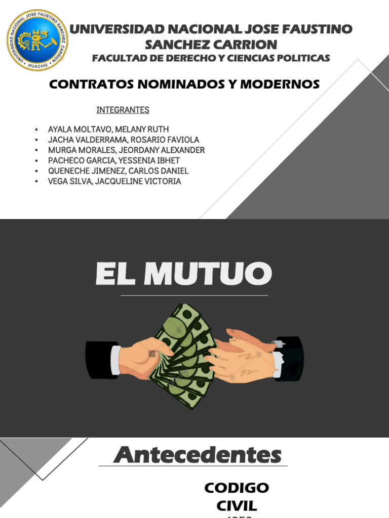 El Contrato de Mutuo en Derecho Civil | PDF | Derecho civil (sistema ...