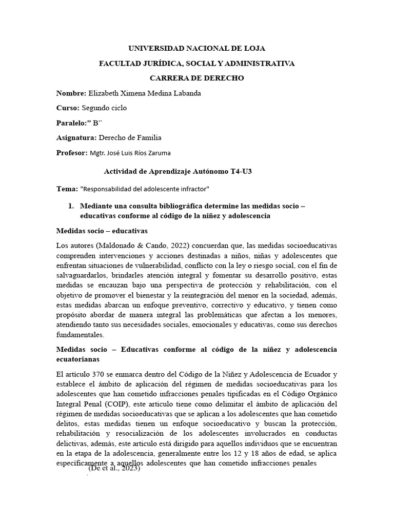 Medidas Socioeducativas para Adolescentes | PDF | Derecho penal ...