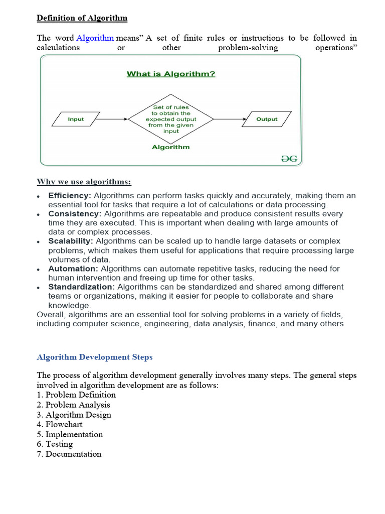 Definition of Algorithm | Download Free PDF | Algorithms | Algorithms ...