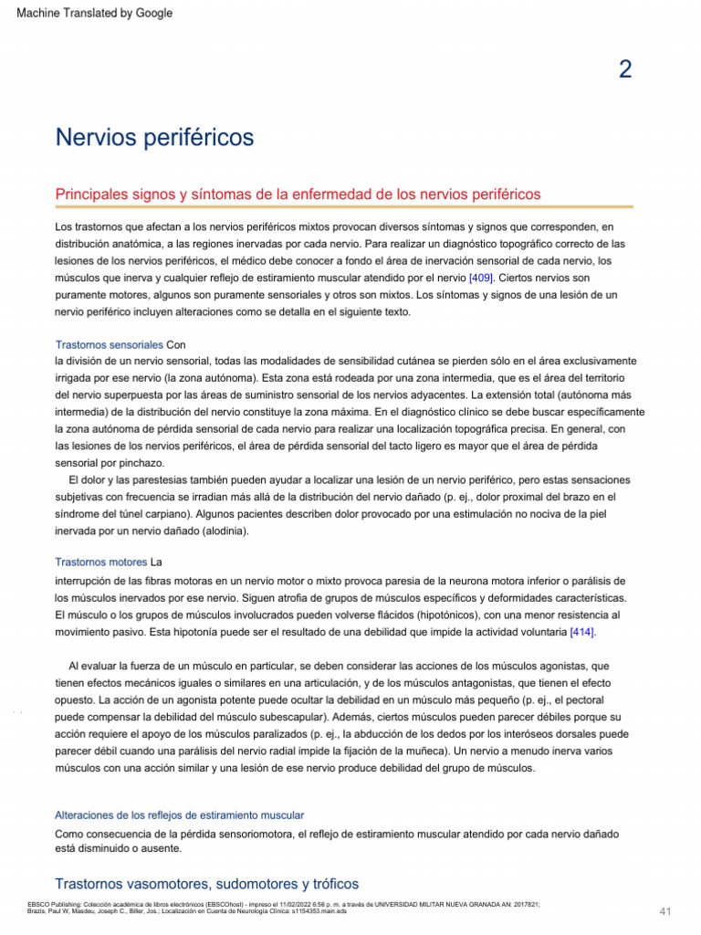 Nervio Periferico Cap. 2 (Español) | PDF | Nervio | Dolor