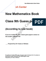 Class 9 New Mathematics Book Guess Paper by HOMELANDER