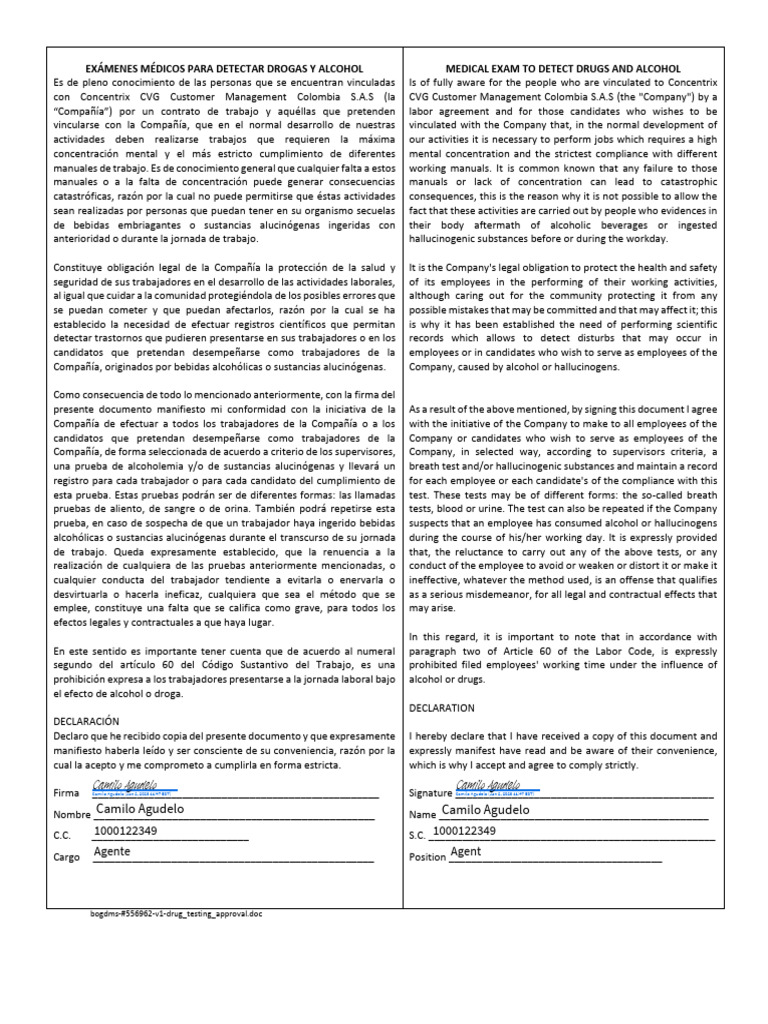 AME - Consent For Medical Screening - Encrypted | PDF