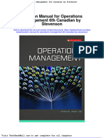 Full Solution Manual For Operations Management 6Th Canadian by Stevenson PDF Docx Full Chapter Chapter