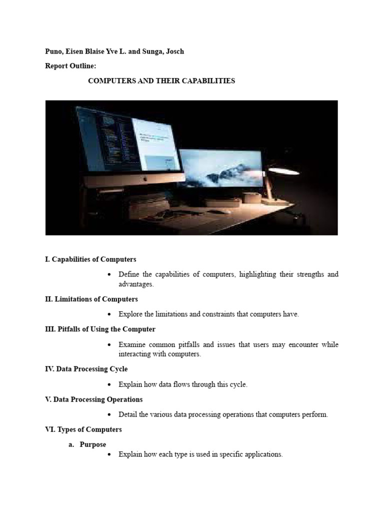 Report Outline | PDF | Data | Personal Computers