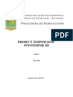 Proiect Tehnologic Fitotehnie III pentru IFR