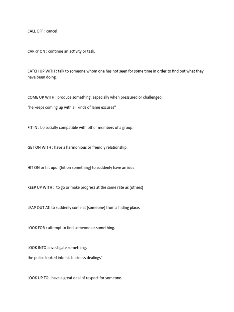 Phrasal Verbs Unit 3 Pdf