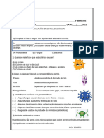 Avaliação de Ciencias 4° Ano