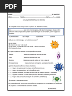Atividade Avaliativa: Fungos e Bactérias 4º Ano | PDF | Fungo | Bactérias