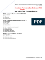 100 Most Important Questions For Competitive Exams (From PCS Past Papers)