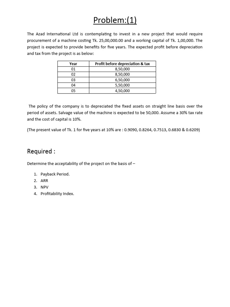 Investment Project Analysis | PDF | Net Present Value | Internal Rate ...
