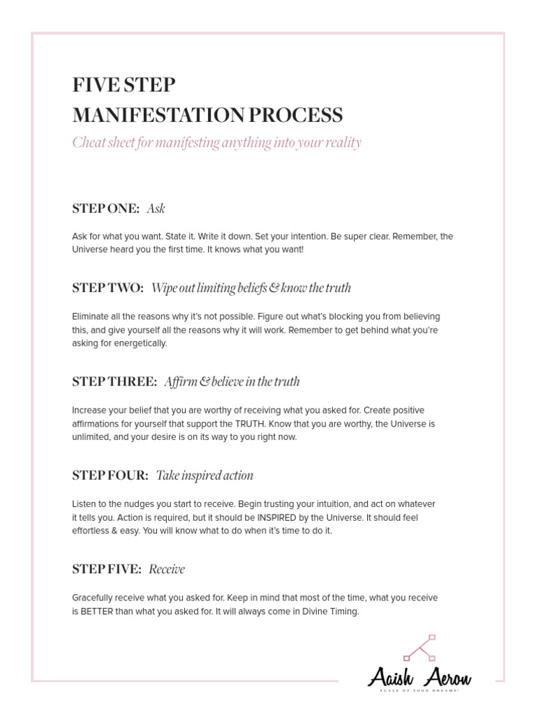 Five Steps to Manifestation Success | PDF | Career & Growth | Self ...