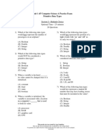 Unit 1 AP Computer Science Practice Exam - New