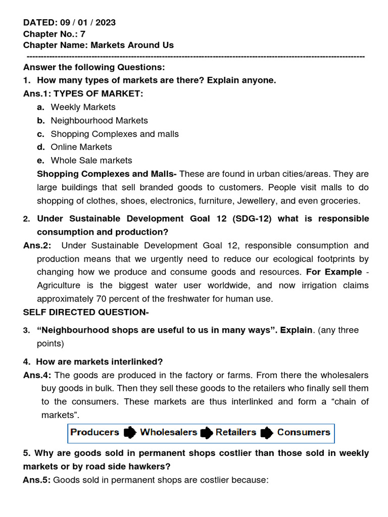 Chapter 7 MARKETS AROUND US PDF Retail Goods