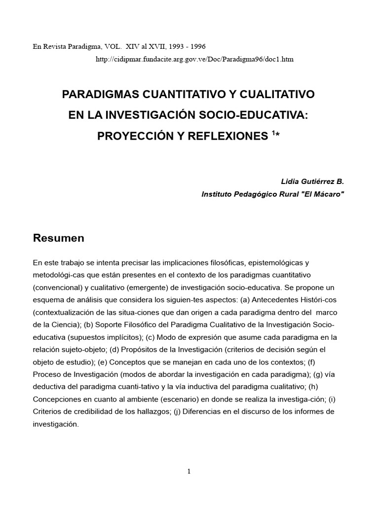 Paradigmas en Investigación Socio-Educativa | PDF | Paradigma | Positivismo