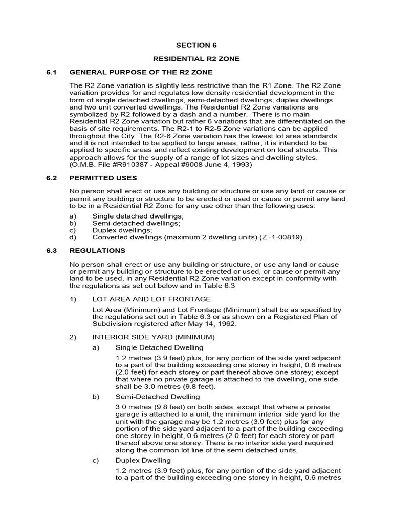 Zoning By-Law Section 6 | PDF | Building | Garage (Residential)