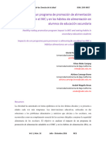 Impacto de Un Programa de Promoción de Alimentación Saludable en El IMC y en Los Hábitos de Alimentación en Alumnos de Educación Secundaria