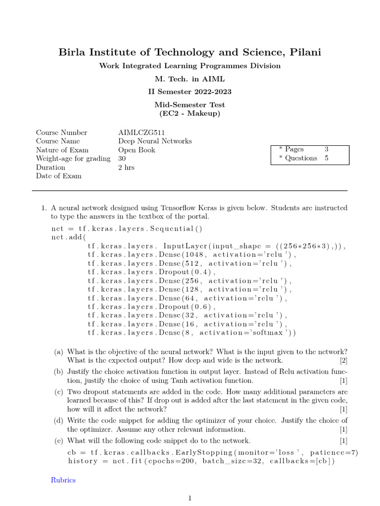 DNN Cluster S2 22 MidSem Makeup | PDF | Artificial Neural Network ...