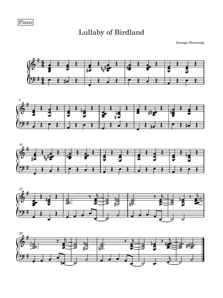 Lullaby Piano Pdf