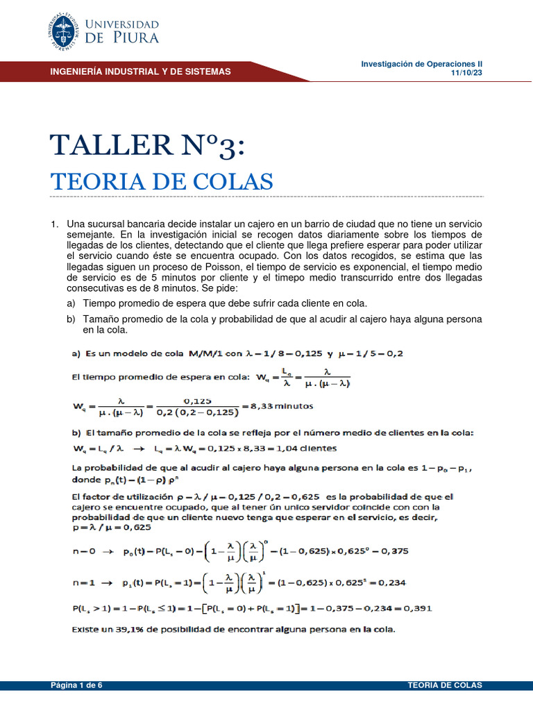 Teoría de Colas en Sistemas de Servicio | PDF | Tecnología