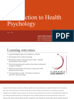 Week 2 - Intro To Health Psychology ST