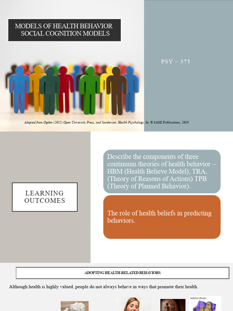 ## Week 4 Health Models HBM TPB ST | PDF | Intention | Behavior