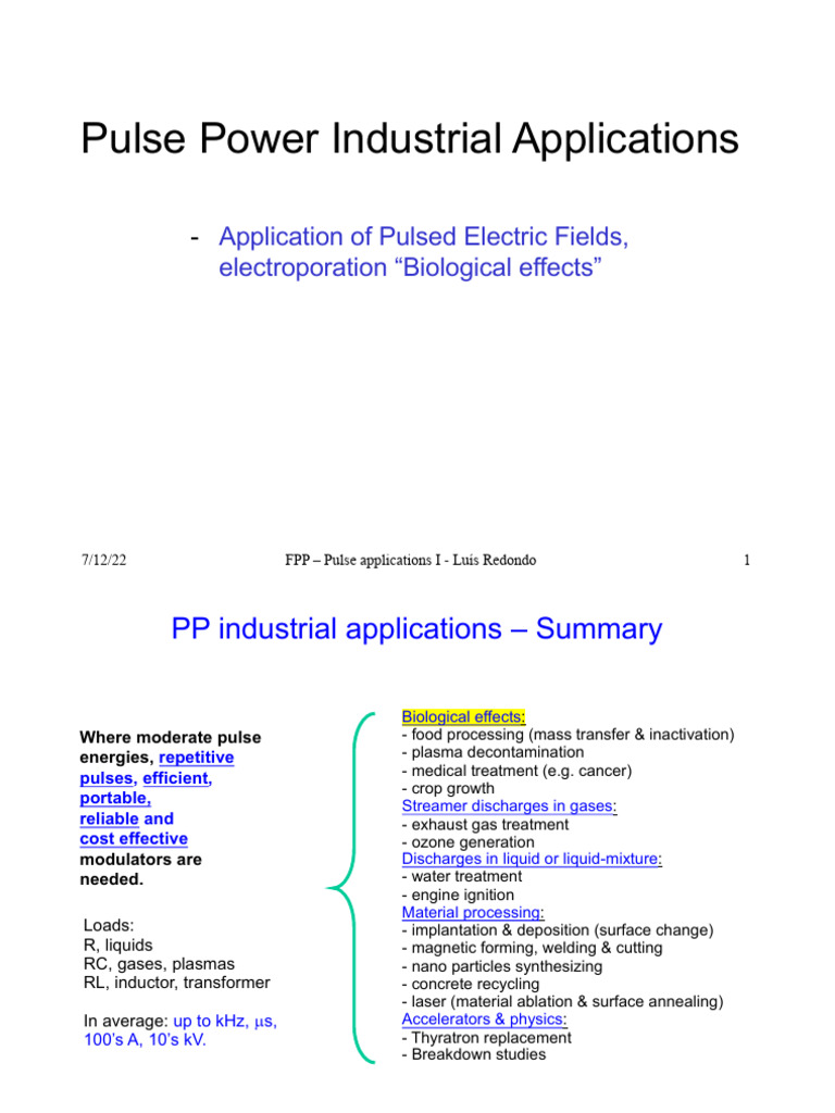 FPP - Pulse Applications I - 7-12-22 | PDF | Chemistry