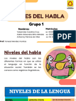 Niveles Del Habla: Grupo 1