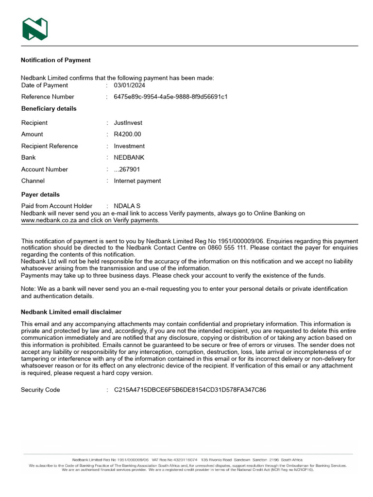 Proof of Payment | PDF