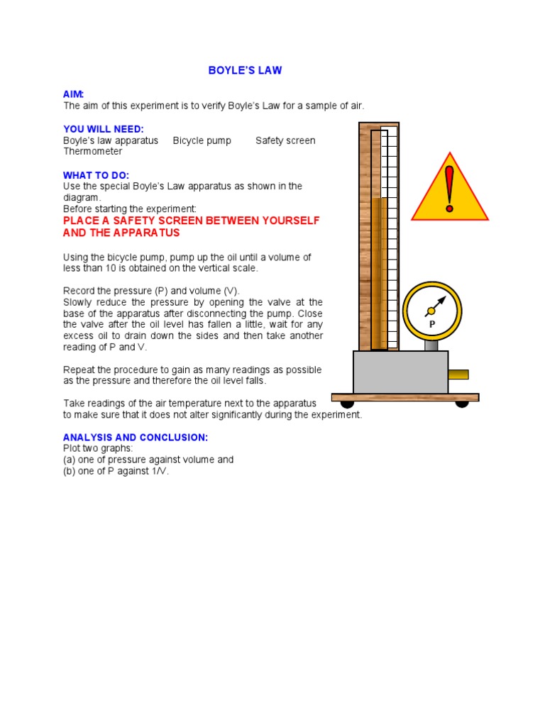 Verify Boyle's Law Experiment | PDF