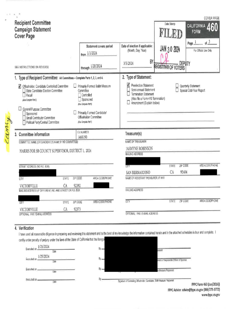 Harris for sb county supervisor district 1 2024 2024 01 30 460 pdf