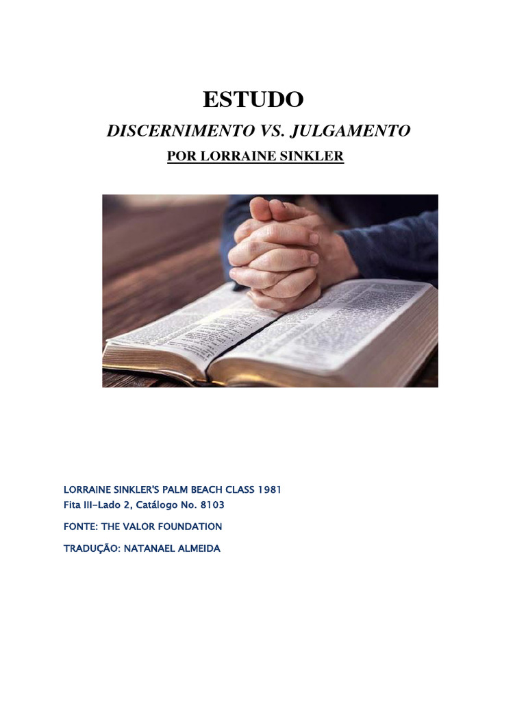 Discernimento Espiritual e Julgamento | PDF | Deus | Liberdade