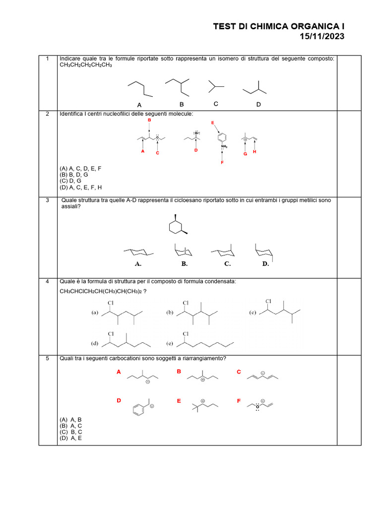 Esercizi Chimica Organica | PDF