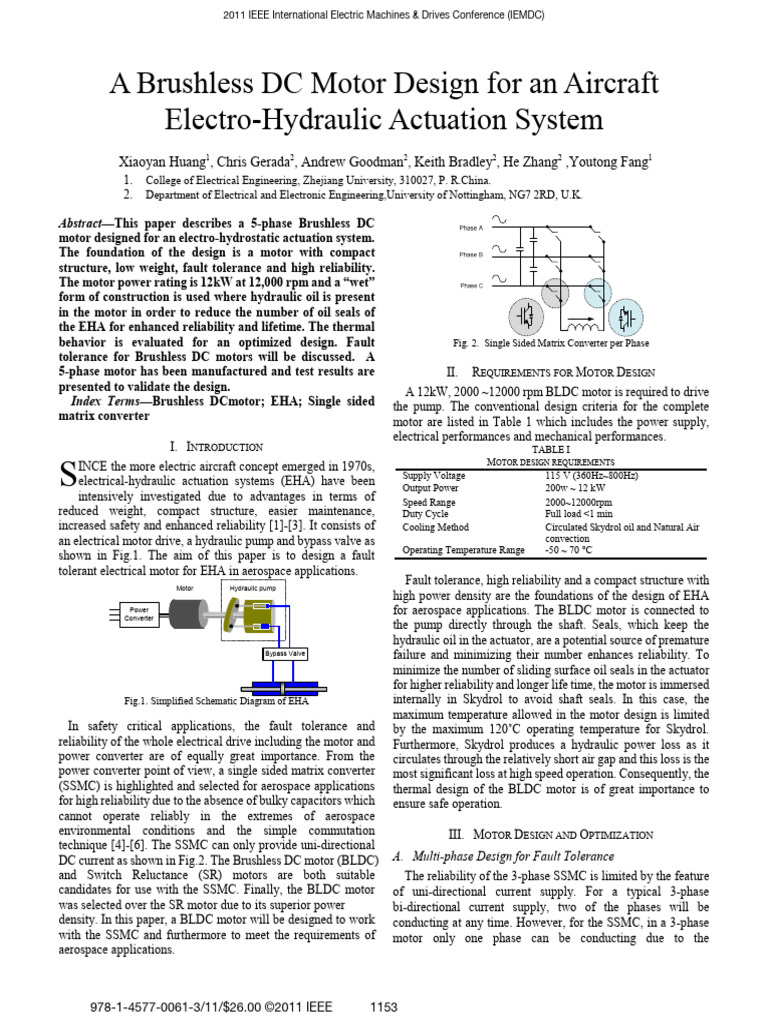 5-Phase Brushless DC Motor for EHA | PDF | Electric Motor | Electricity