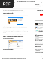 Coffee Shop Management Systems Into MS-ACCESS Using