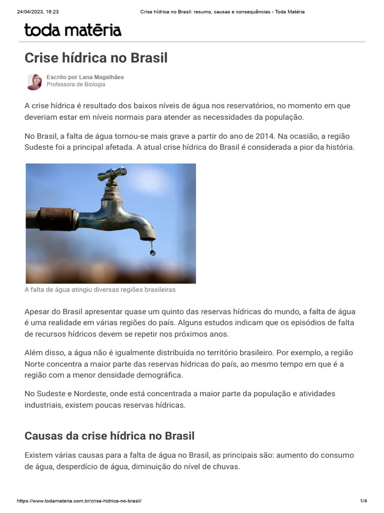 Crise Hídrica No Brasil E No Mundo: Causas E Efeitos – SAPI