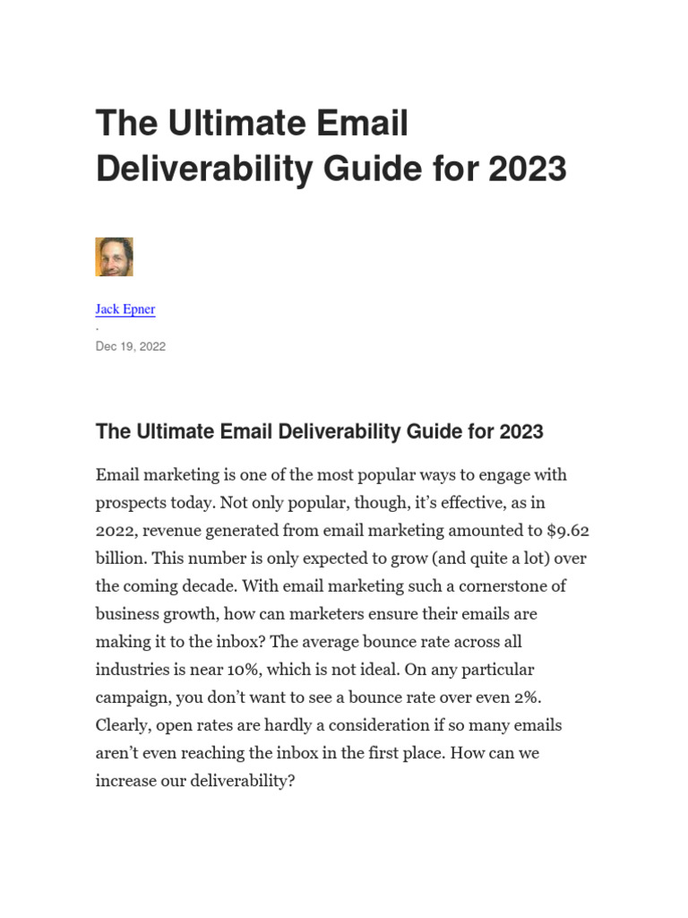 Email Deliverability Tips for 2023 | PDF | Computer Mediated ...