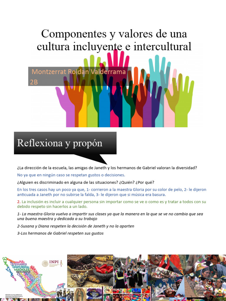Componentes y Valores de Una Cultura Incluyente e | PDF