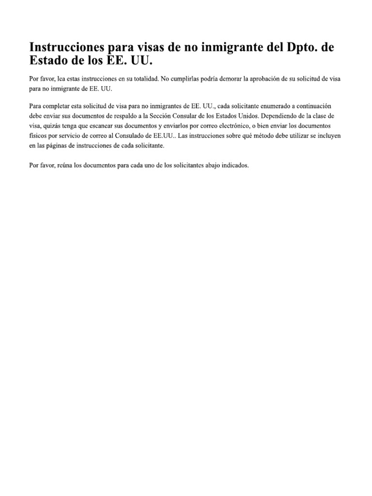 Instrucciones solicitud visa e pdf