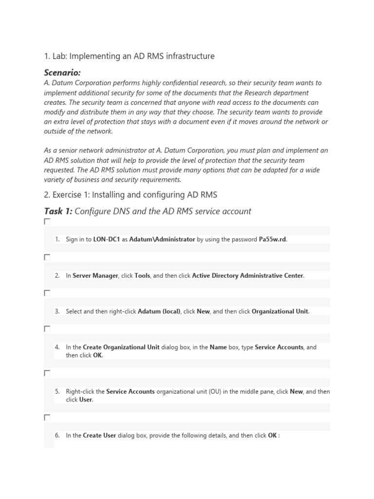 Implementing AD RMS Infrastructure Guide | PDF | Internet Explorer ...